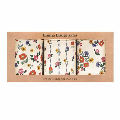 Set of 3 Caddy Tins Poppies